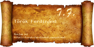 Török Ferdinánd névjegykártya