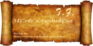 Török Ferdinánd névjegykártya