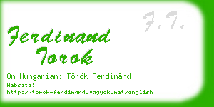 ferdinand torok business card