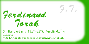 ferdinand torok business card